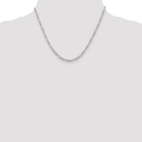 Sterling Silver 3mm Pavé Flat Figaro Chain