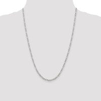 Sterling Silver 3mm Pavé Flat Figaro Chain