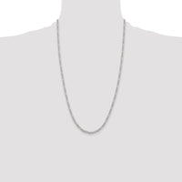 Sterling Silver 3mm Pavé Flat Figaro Chain