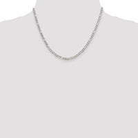 Sterling Silver 4mm Pavé Flat Figaro Chain