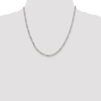 Sterling Silver 4mm Pavé Flat Figaro Chain