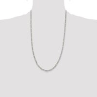 Sterling Silver 4mm Pavé Flat Figaro Chain