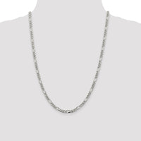 Sterling Silver 4.3mm Pavé Flat Figaro Chain