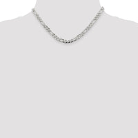 Sterling Silver 5.5mm Pavé Flat Figaro Chain