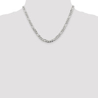 Sterling Silver 5.5mm Pavé Flat Figaro Chain