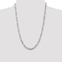 Sterling Silver 5.5mm Pavé Flat Figaro Chain