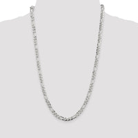 Sterling Silver 5.5mm Pavé Flat Figaro Chain