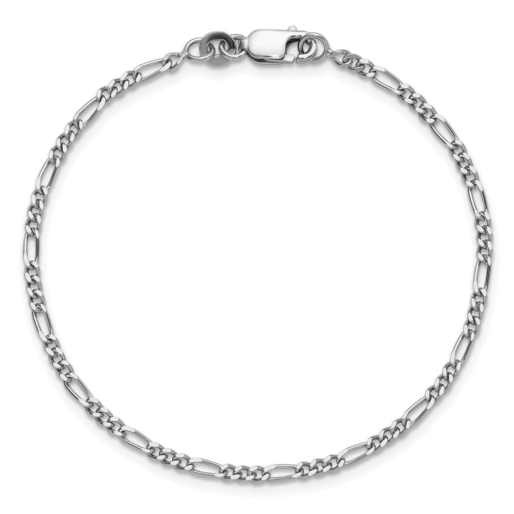 Sterling Silver Rhodium-plated 2.25mm Figaro Chain