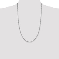 Sterling Silver Rhodium-plated 2.5mm Figaro Chain