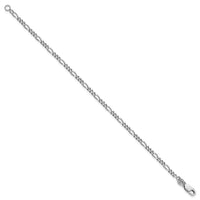 Sterling Silver Rhodium-plated 2.5mm Figaro Chain Anklet