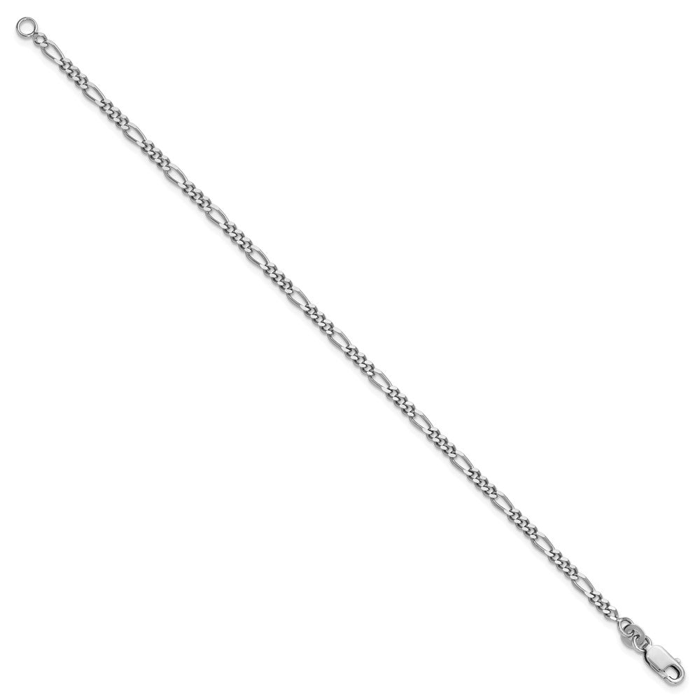 Sterling Silver Rhodium-plated 2.5mm Figaro Chain
