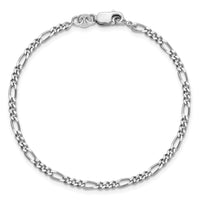 Sterling Silver Rhodium-plated 2.5mm Figaro Chain