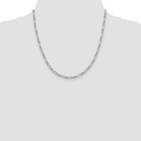 Sterling Silver Rhodium-plated 3.5mm Figaro Chain