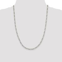 Sterling Silver Rhodium-plated 3.5mm Figaro Chain