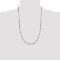 Sterling Silver Rhodium-plated 3.5mm Figaro Chain