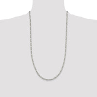 Sterling Silver Rhodium-plated 3.5mm Figaro Chain