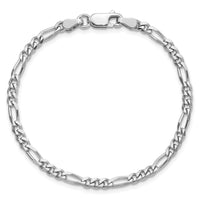 Sterling Silver Rhodium-plated 3.5mm Figaro Chain