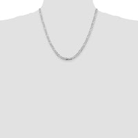 Sterling Silver Rhodium-plated 4.5mm Figaro Chain