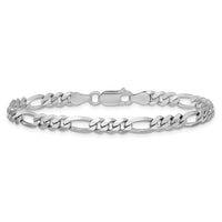 Sterling Silver Rhodium-plated 4.5mm Figaro Chain