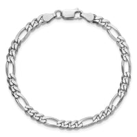 Sterling Silver Rhodium-plated 4.5mm Figaro Chain