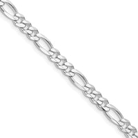 Sterling Silver Rhodium-plated 4.5mm Figaro Chain