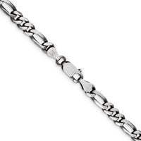 Sterling Silver Antiqued 5.5mm Figaro Chain