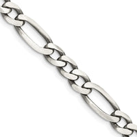 Sterling Silver Antiqued 6.5mm Figaro Chain
