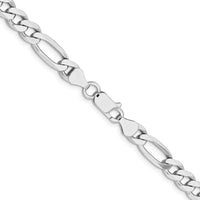 Sterling Silver Rhodium-plated 6.5mm Figaro Chain