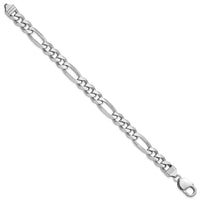 Sterling Silver Rhodium-plated 9mm Figaro Chain