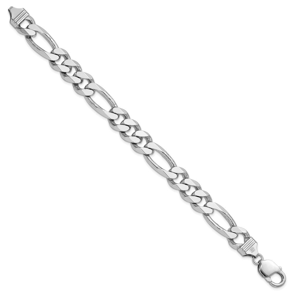 Sterling Silver Rhodium-plated 10.75mm Figaro Chain