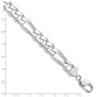 Sterling Silver Rhodium-plated 10.75mm Figaro Chain