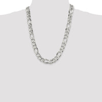 Sterling Silver 13.5mm Figaro Chain