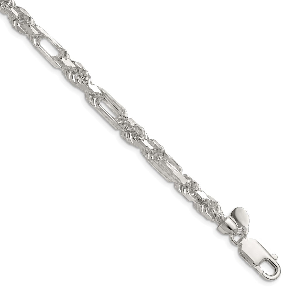 Sterling Silver 6mm D/C Figarope Chain