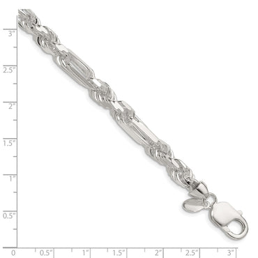 Sterling Silver 7mm D/C Figarope Chain
