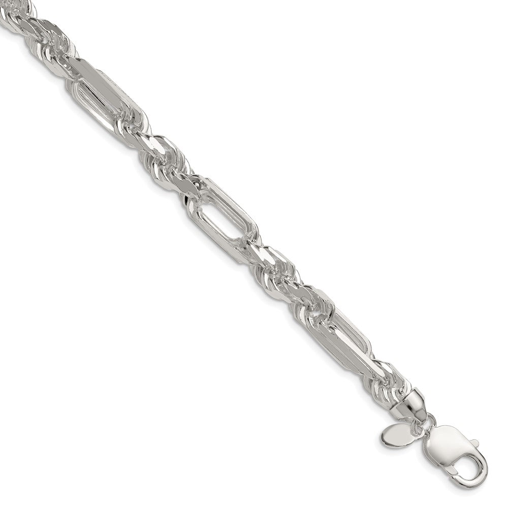 Sterling Silver 8mm D/C Figarope Chain