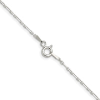 Sterling Silver D/C 1.75mm 3 Short Plus 1 Long Cable Link Chain