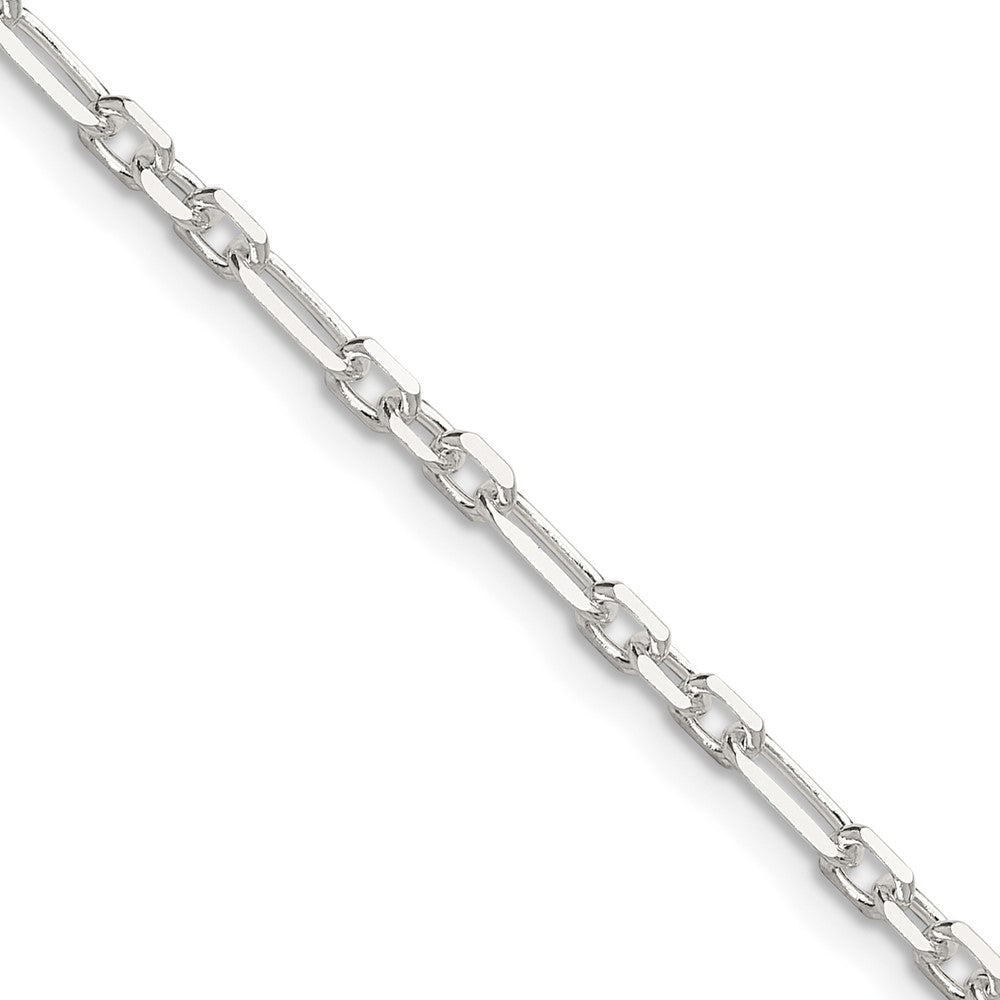 Sterling Silver D/C 3mm 3 Short Plus 1 Long Cable Link Chain