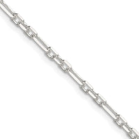 Sterling Silver D/C 3mm 3 Short Plus 1 Long Cable Link Chain
