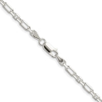 Sterling Silver D/C 4mm 3 Short Plus 1 Long Cable Link Chain