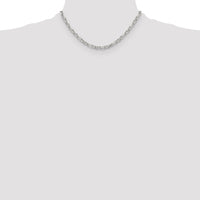 Sterling Silver D/C 4.5mm 3 Short Plus 1 Long Cable Link Chain