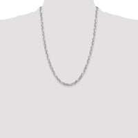 Sterling Silver D/C 6mm 3 Short Plus 1 Long Cable Link Chain