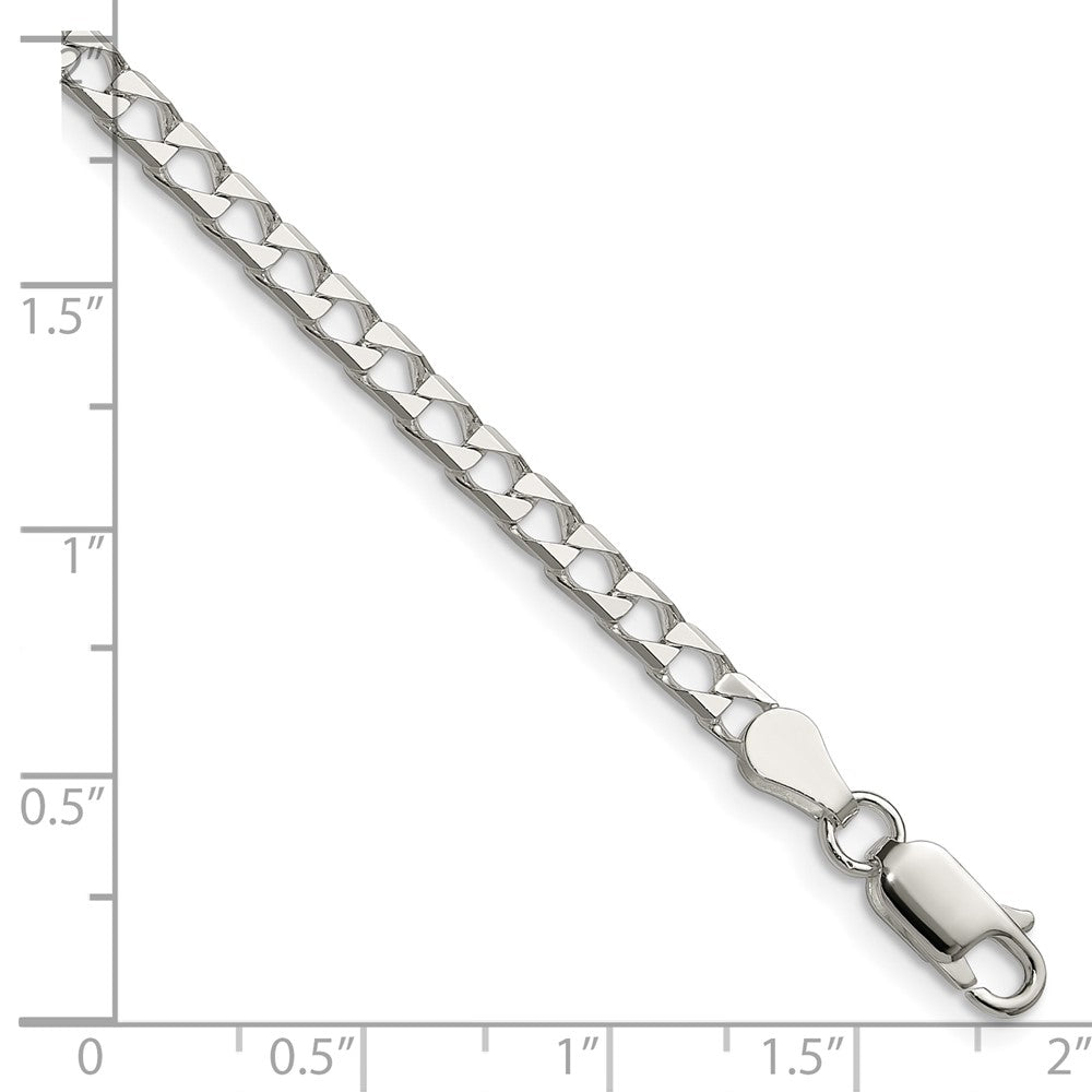 Sterling Silver 3.25mm D/C Square Curb Chain