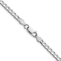 Sterling Silver Rhodium-plated 3.25mm D/C Square Curb Chain