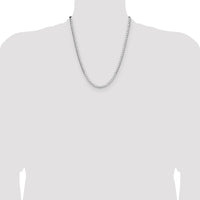 Sterling Silver Rhodium-plated 4mm D/C Square Curb Chain