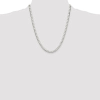 Sterling Silver Rhodium-plated 5mm D/C Square Curb Chain