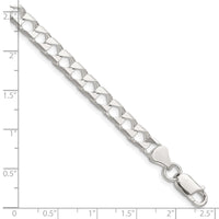 Sterling Silver 5.75mm D/C Square Curb Chain