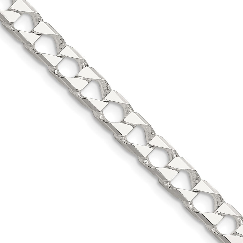 Sterling Silver 5.75mm D/C Square Curb Chain