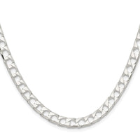 Sterling Silver Rhodium-plated 5.75mm D/C Square Curb Chain