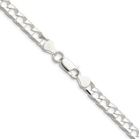 Sterling Silver Rhodium-plated 5.75mm D/C Square Curb Chain