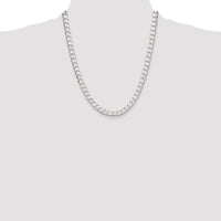 Sterling Silver Rhodium-plated 5.75mm D/C Square Curb Chain